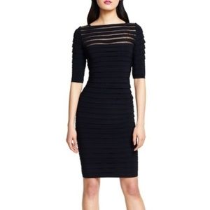 Adrianna Papell Black Banded Illusion Dress